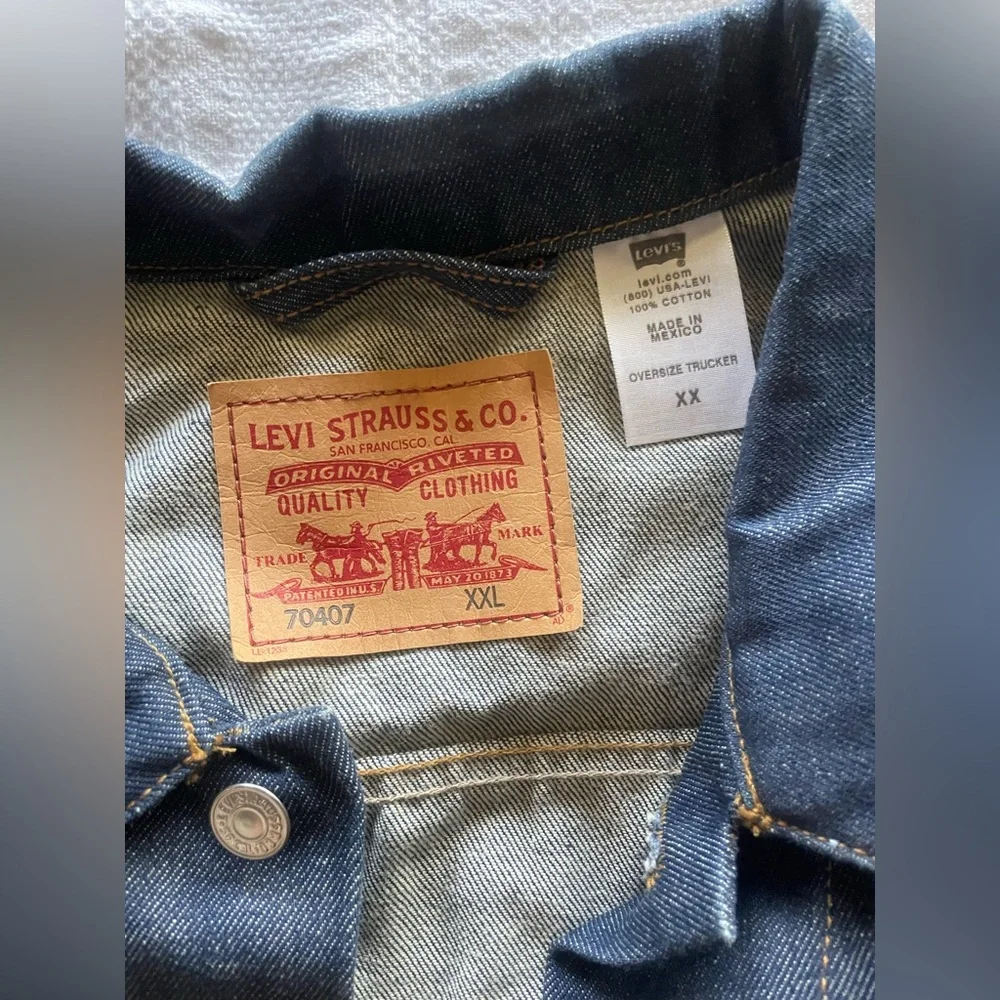 Levi's Blue Denim Jacket mean XXL - Picture 2 of 7